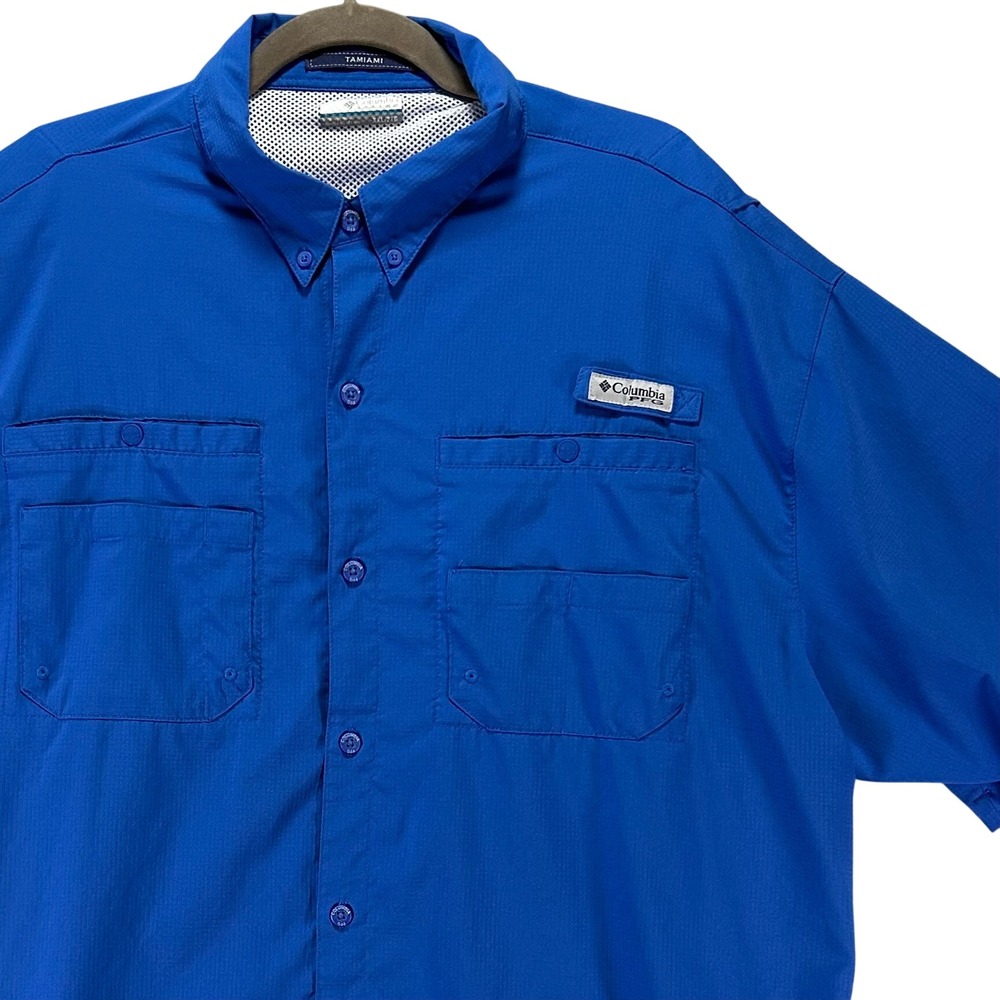Columbia Fishing Shirt Tamiami II Mens XXL Blue Fishing Outdoor Hiking FM7266